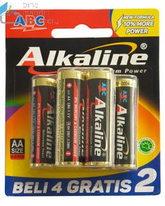 Contoh Alkaline merk ABC Baterai