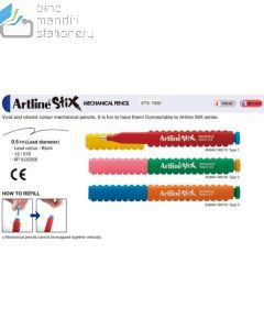 Katalog brosur gambar alat tulis Pensil Mekanik model Artline ETX-7050 Mechanical Pencil Stix Pensi Mekanik Stik