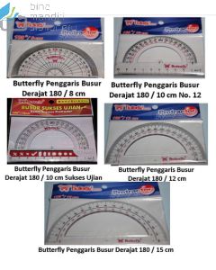 Jual Protractor garisan sudut 180 derajat Butterfly Penggaris Busur 180/10 cm Sukses ujian terlengkap di toko alat tulis