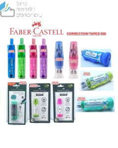 Gambar Tipex kertas pita koreksi bonus refill isi ulang Faber-Castell Correction Tape QJR 506 Barrel Green + 1 Refill (169455R) merek Faber Castell