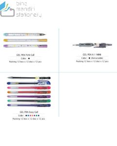 Brosur gambar alat tulis Kenko Gel Pen K-1 Mini Bollpoint Pulpen Pena Tulis