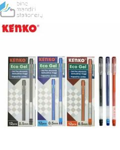 Macam macam atk Kenko Gel Pen Eco Gel Bollpoint Pulpen Pena Tulis dan gambarnya