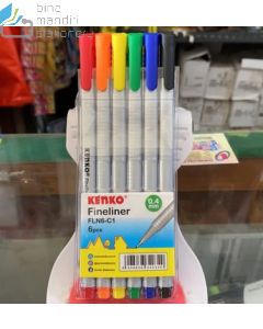 Macam macam atk Kenko Gel Pen Fineliner FLN6-C1 0.4 mm Bollpoint Pulpen Pena Tulis dan gambarnya