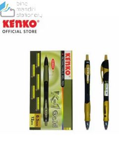 Katalog perlengkapan Kantor Kenko Gel Pen K-1 Gold Bollpoint Pulpen Pena Tulis dan gambarnya