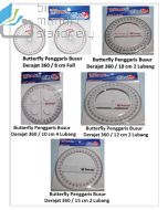 Jual Protractor garisan sudut 360 derajat Butterfly Penggaris Busur 360/10 cm (4 lubang) terlengkap di toko alat tulis